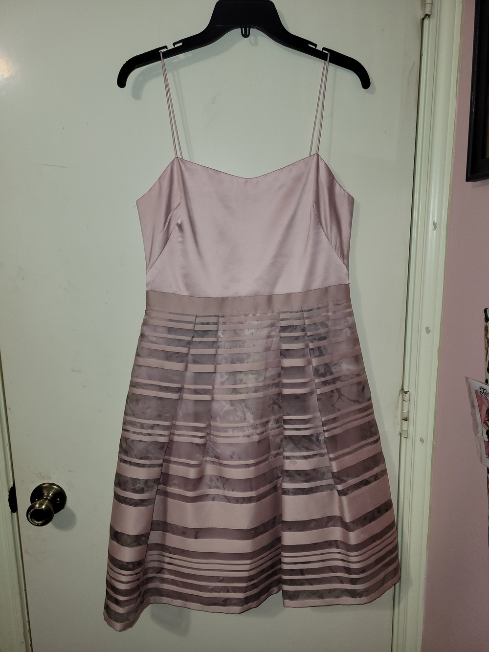 Kay Unger Pale Pink Satin Dress